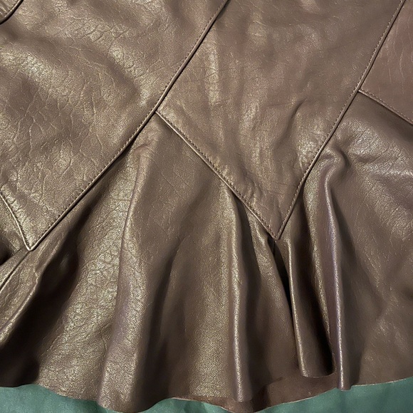DEREK LAM 10 CROSBY Flared Mini Skirt in Brown - Picture 6 of 9